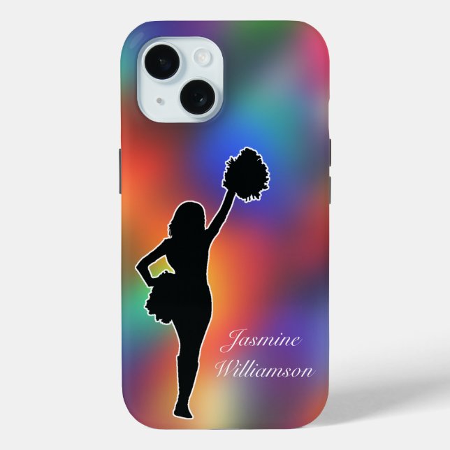 Cheleader Silhouette Colorful personalisieren Case-Mate iPhone Hülle (Rückseite)