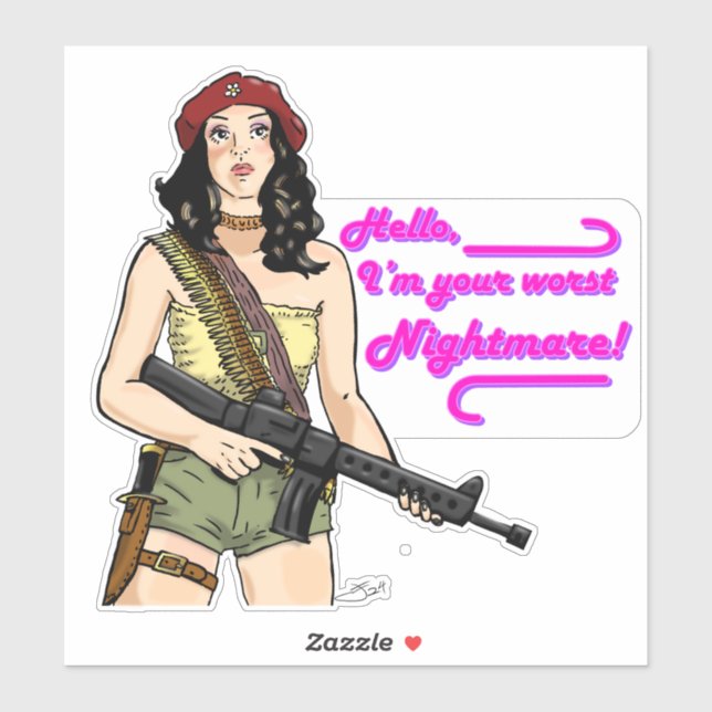 Chelly Duvalla: Ich bin dein schlimmster Albtraum- Aufkleber (Blatt)