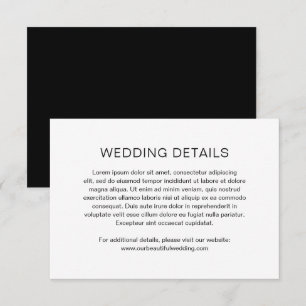 Chelsea Black and White Modern Wedding Begleitkarte
