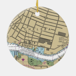 Chelsea Boston MA Nautic Chart Keramik Ornament
