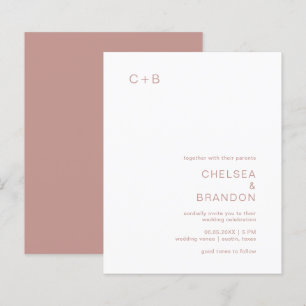 Chelsea Dusty Pink Moderne Hochzeit Einladung