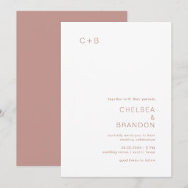 Chelsea Dusty Pink Moderne Hochzeit Einladung