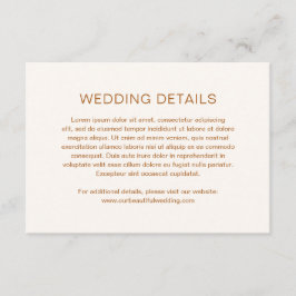 Chelsea Earthy Neutrals Moderne Hochzeit Begleitkarte