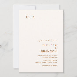 Chelsea Earthy Neutrals Moderne Hochzeit Einladung