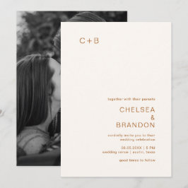 Chelsea Earthy Neutrals Moderne Hochzeit Einladung