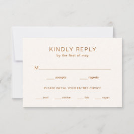 Chelsea Earthy Neutrals Moderne Hochzeit RSVP Karte