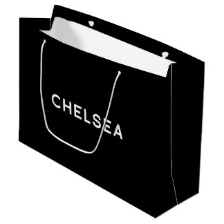 Chelsea Elegante Geschenktasche in Schwarz und Wei Große Geschenktüte