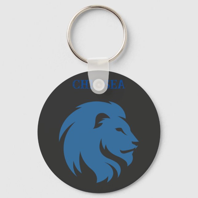 Chelsea FC mit Löwenbild. Personalisierbar. Schlüsselanhänger (Vorderseite)