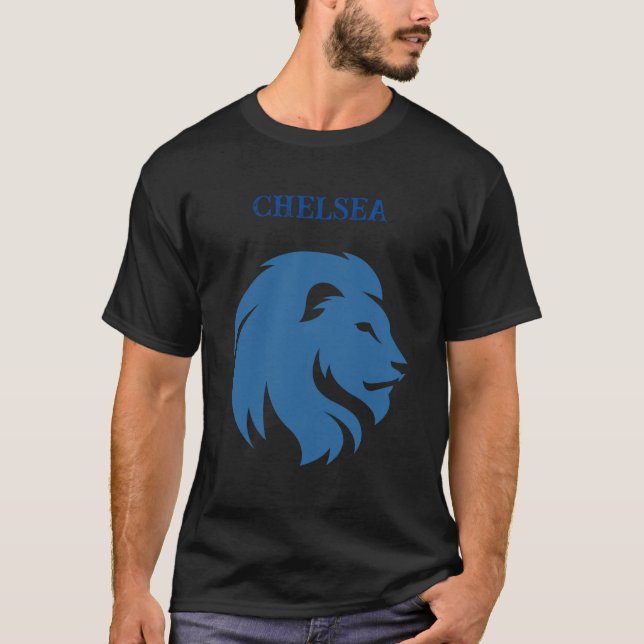 Chelsea FC mit Löwenbild. Personalisierbar. T-Shirt (Vorderseite)