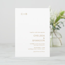 Chelsea Gold Moderne Hochzeit Einladung