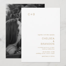 Chelsea Gold Moderne Hochzeit Einladung