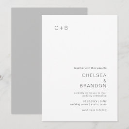 Chelsea Gray Moderne Hochzeit Einladung