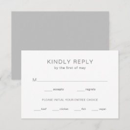Chelsea Gray Moderne Hochzeit RSVP Karte