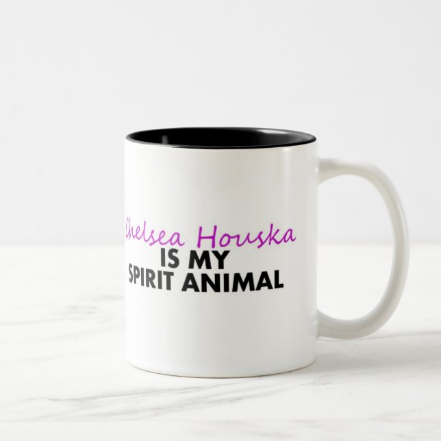 Chelsea ist mein Geist-Tier Zweifarbige Tasse (Rechts)