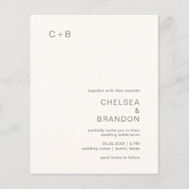 Chelsea Ivory Moderne Hochzeit Einladung