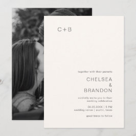 Chelsea Ivory Moderne Hochzeit Einladung