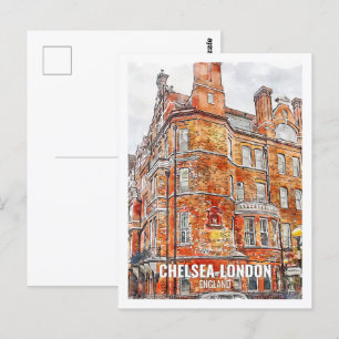 Chelsea London England Travel Place Watercolor Postkarte