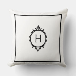 Chelsea Schwarz/Weiß Mit Monogramm Kissen