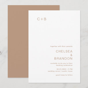 Chelsea Taupe Moderne Hochzeit Einladung