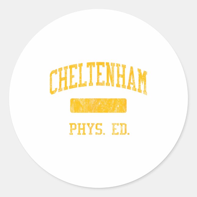 Cheltenham High School Hs Wyncote Pa Phys Ed  Runder Aufkleber (Vorderseite)