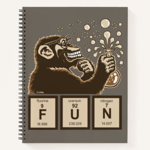 Chemie-Affe entdeckte Spaß Notizbuch