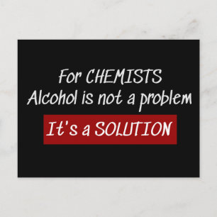 Chemie Alkohol Lösung Chemie Joke Postkarte
