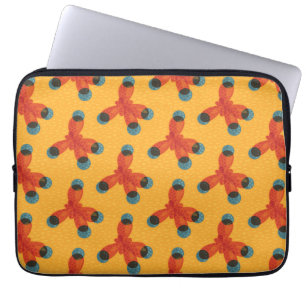 Chemie-Aussenseiter-Muster-orange Methan-Molekül Laptopschutzhülle