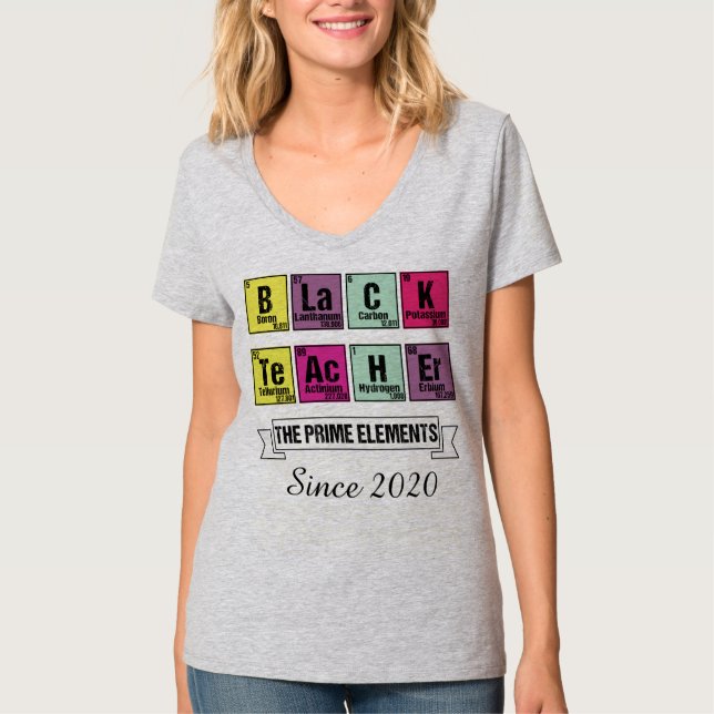 Chemie Black Teacher Prime Elements Black Month T-Shirt (Vorderseite)