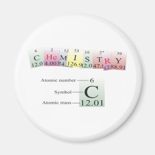 Chemie buchstabiert mit Elementen Magnet