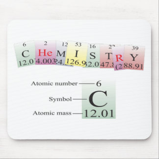 Chemie buchstabiert mit Elementen Mousepad