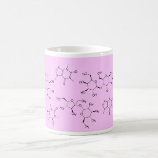 Chemie des Tees und des Kaffees im Rosa Kaffeetasse