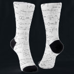 Chemie Formeln as Science Geek Socken<br><div class="desc">Geeke Socken mit chemischen Formeln auf schwarz-weiß.</div>
