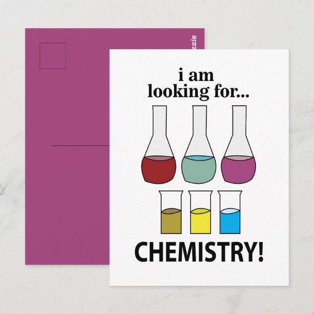 Chemie Funny Ich suche Chemie Postkarte (Vorne/Hinten)