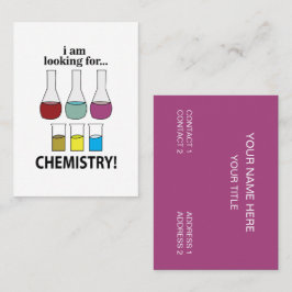 Chemie Funny Ich suche Chemie Visitenkarte
