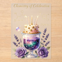 Chemie Geburtstagsfeier Kolben und Blumenschmuck