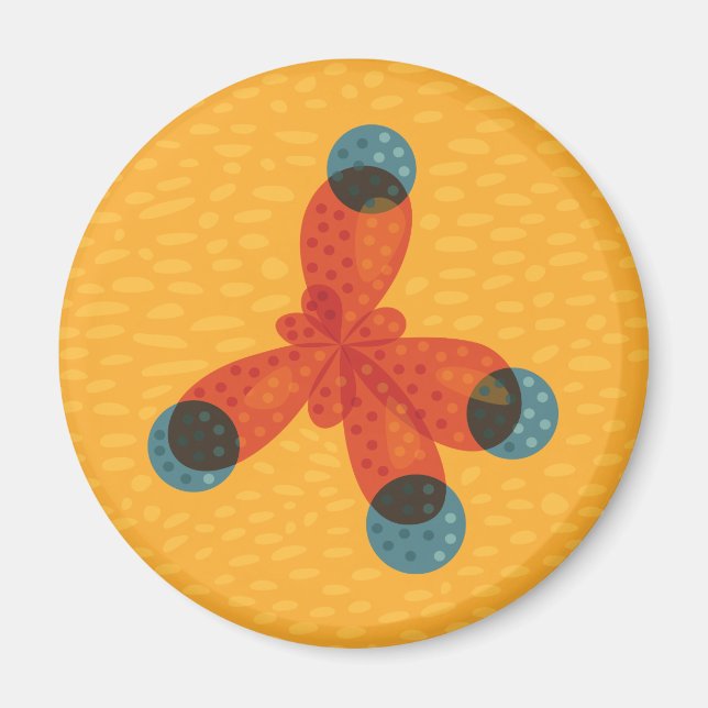 Chemie Geek Orange Methane Molecule Magnet (Vorne)