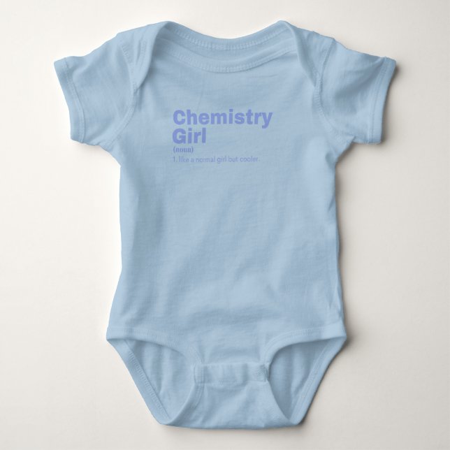 Chemie Girl Baby Strampler (Vorderseite)