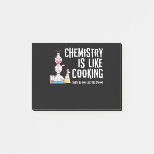 Chemie ist wie gerade kochen leckt nicht den post-it klebezettel