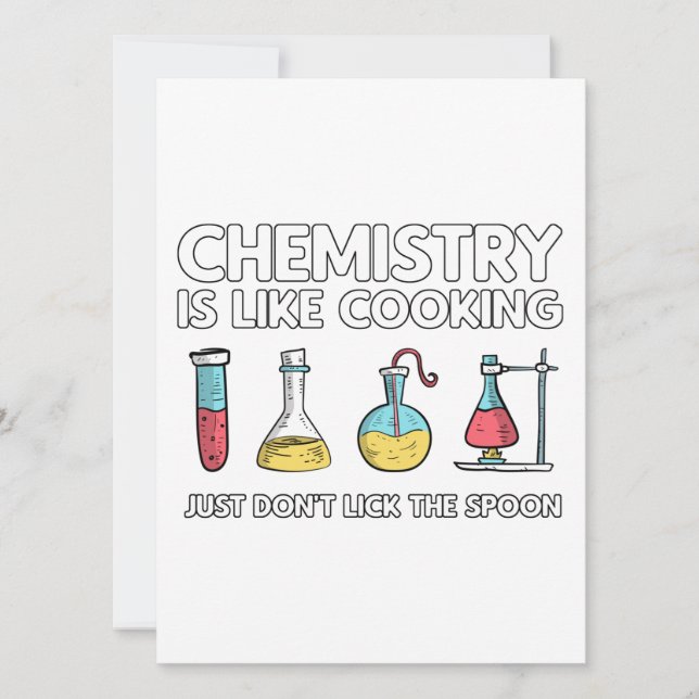 Chemie ist wie Kochen Feiertagskarte (Vorderseite)