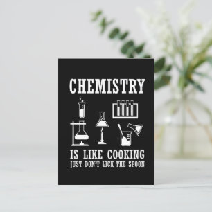 Chemie ist wie Kochen lustiger Chemiker-Zitat Postkarte