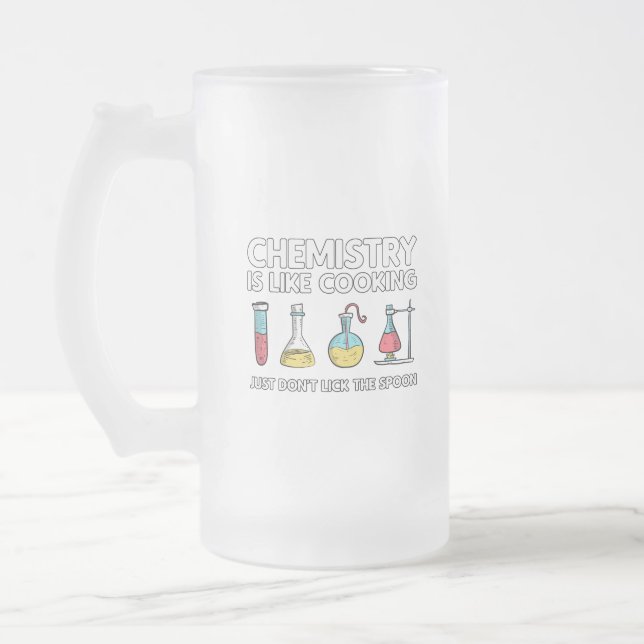 Chemie ist wie Kochen Mattglas Bierglas (Links)