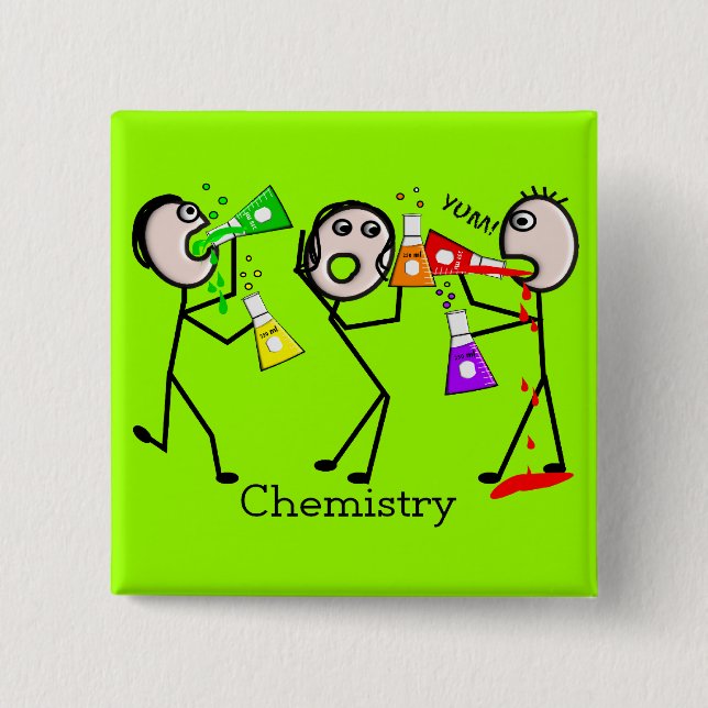 Chemie-Liebhaber-Stock-Leute-Entwurfs-Geschenke Button (Vorderseite)