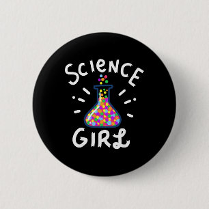 Chemie-Mädchen Biologie-Schülerin-Lehrerin Sma Button