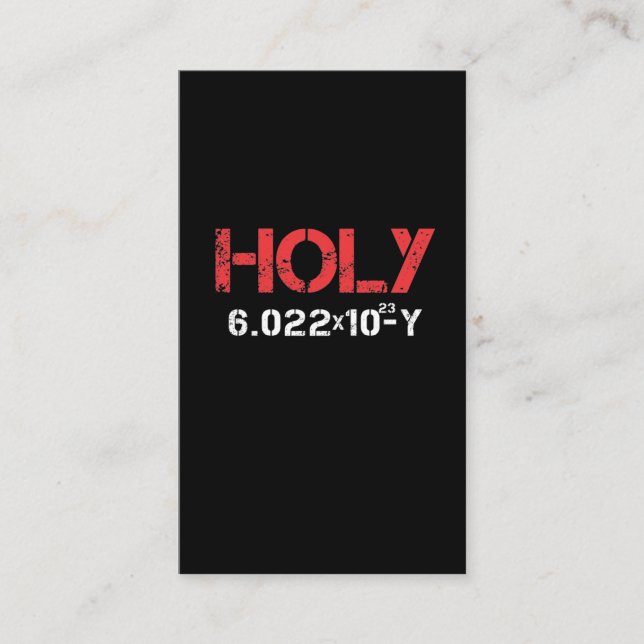 Chemie mit Mole Carbon Holy Moley Avogadro Wissens Visitenkarte (Vorderseite)