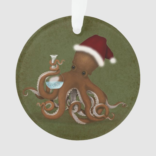 Chemie Octopus Steampunk Weihnachtswissenschaft Ornament (Vorderseite)