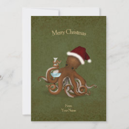 Chemie Octopus Vintages Pergament Weihnachten Karte