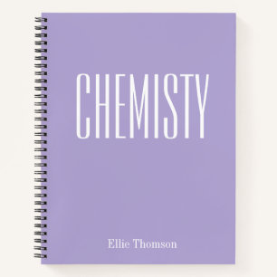 Chemie Personalisiertes Schulgraphenpapier Lila Notizbuch