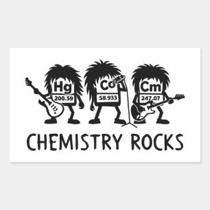 Chemie Rocks Science Rock Band Rechteckiger Aufkleber