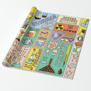 Chemie Science Banners Set. Farb Hand Drawing vi Geschenkpapier