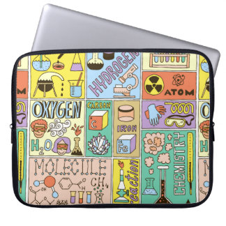 Chemie Science Banners Set. Farb Hand Drawing vi Laptopschutzhülle